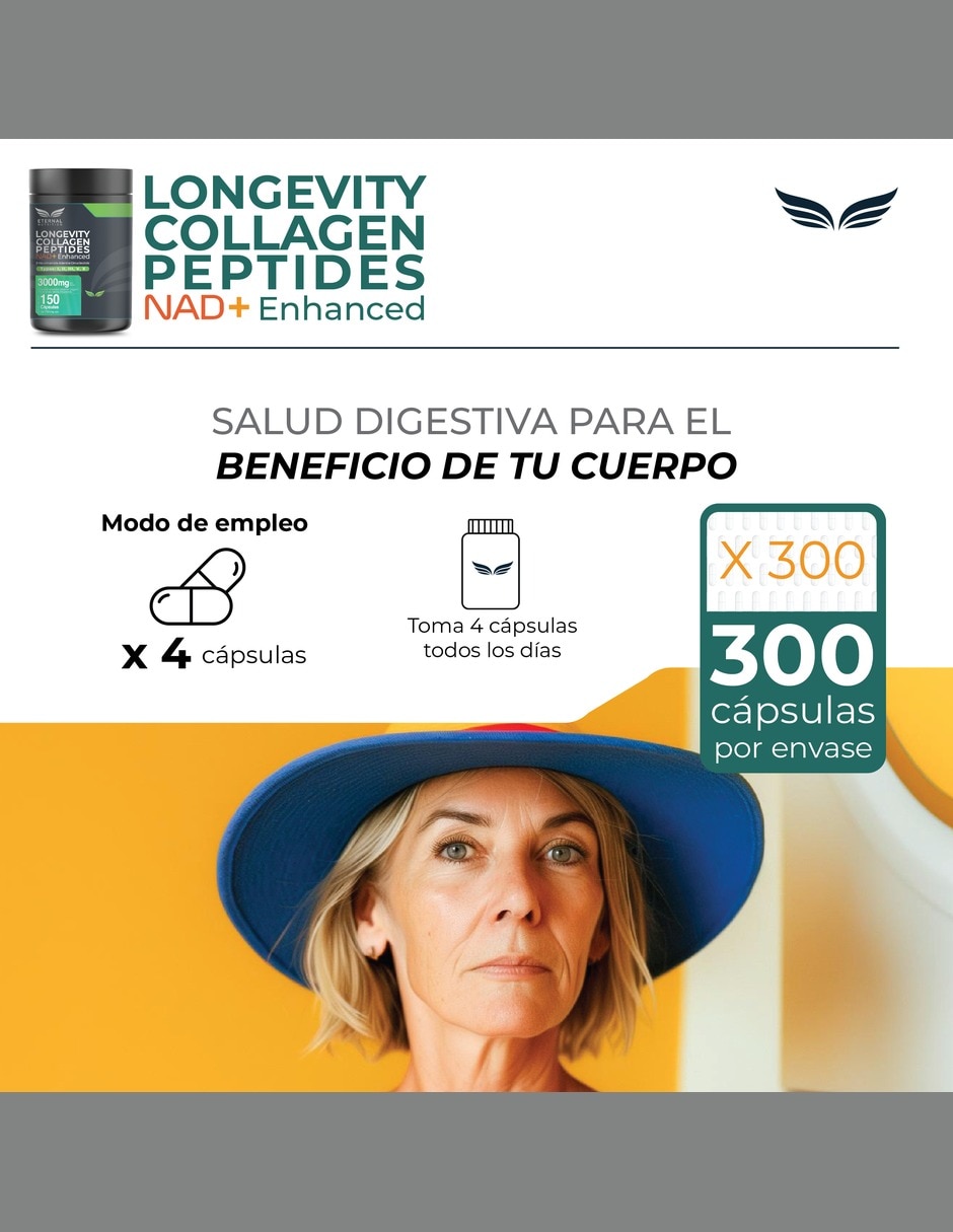 Colágeno Hidrolizado Tipos I II III V y X con NAD+ 3 000 mg 150 cápsulas 6