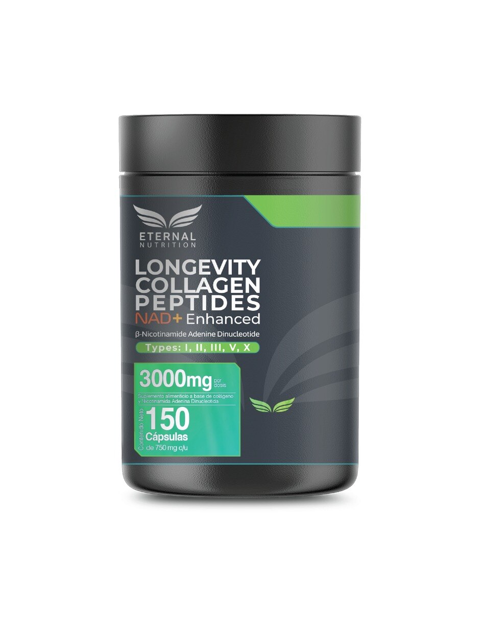 Colágeno Hidrolizado Tipos I II III V y X con NAD+ 3 000 mg 150 cápsulas 7
