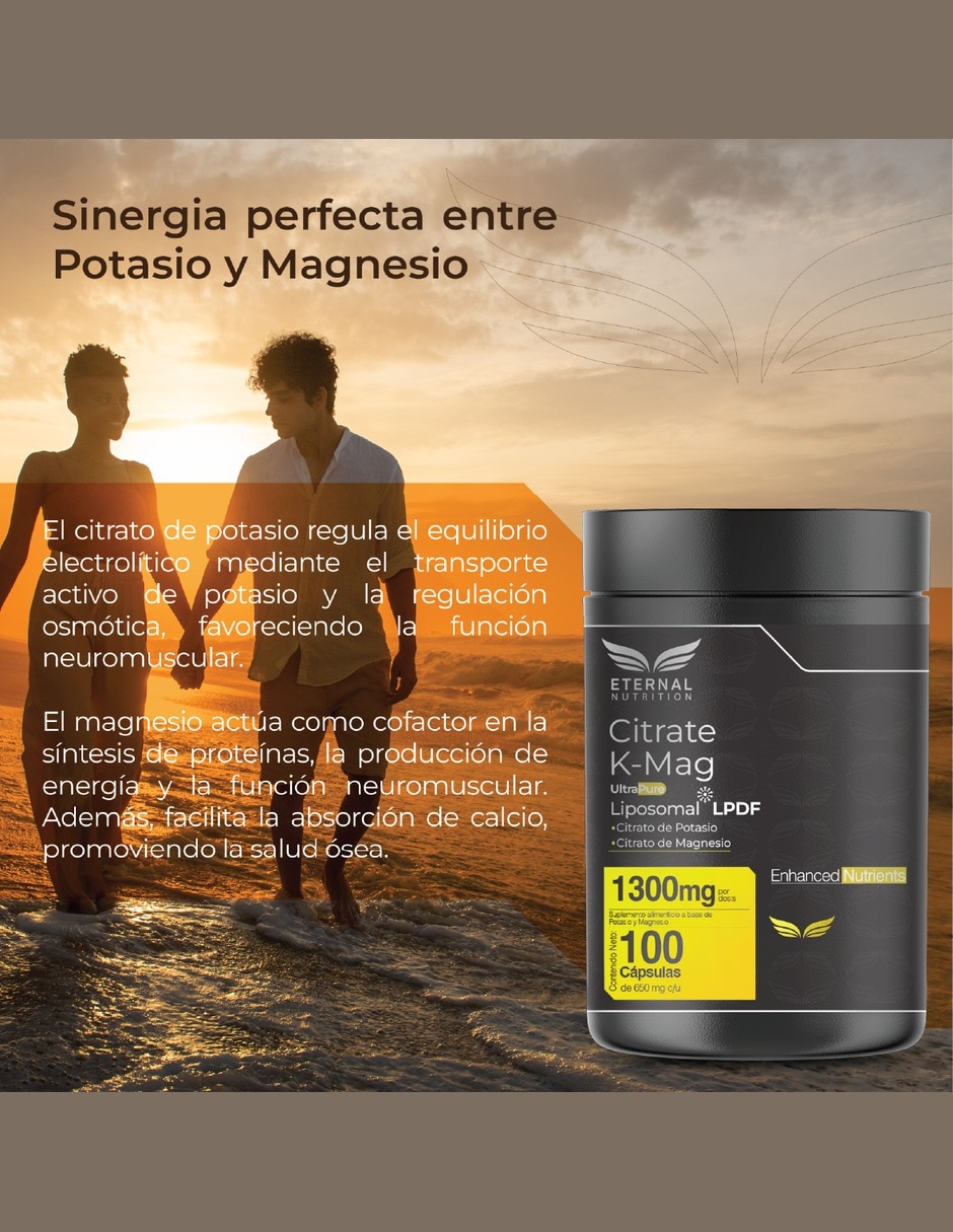 Citrato de Magnesio y Potasio con Plátano 1 300 mg 100 cápsulas 3