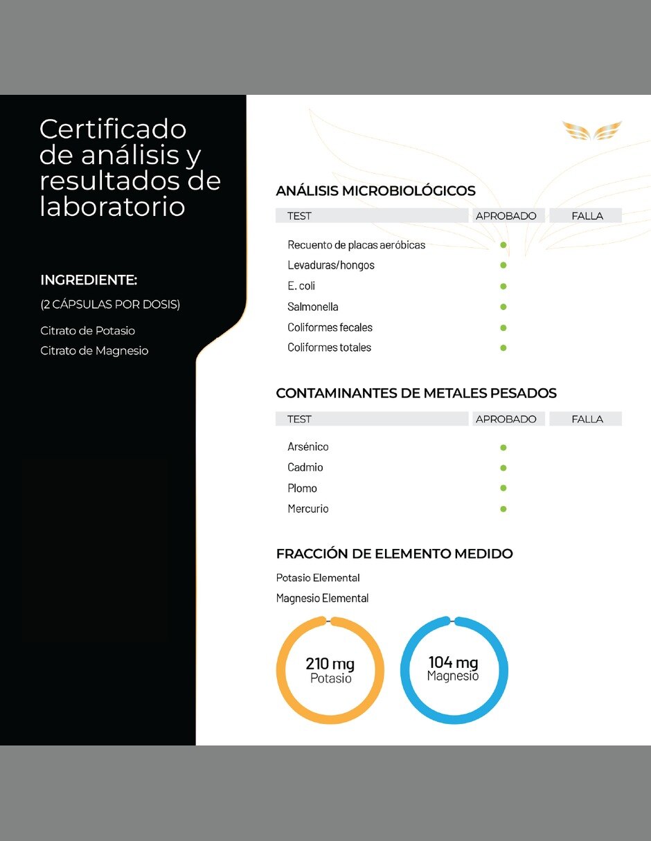 Citrato de Magnesio y Potasio con Plátano 1 300 mg 100 cápsulas 4