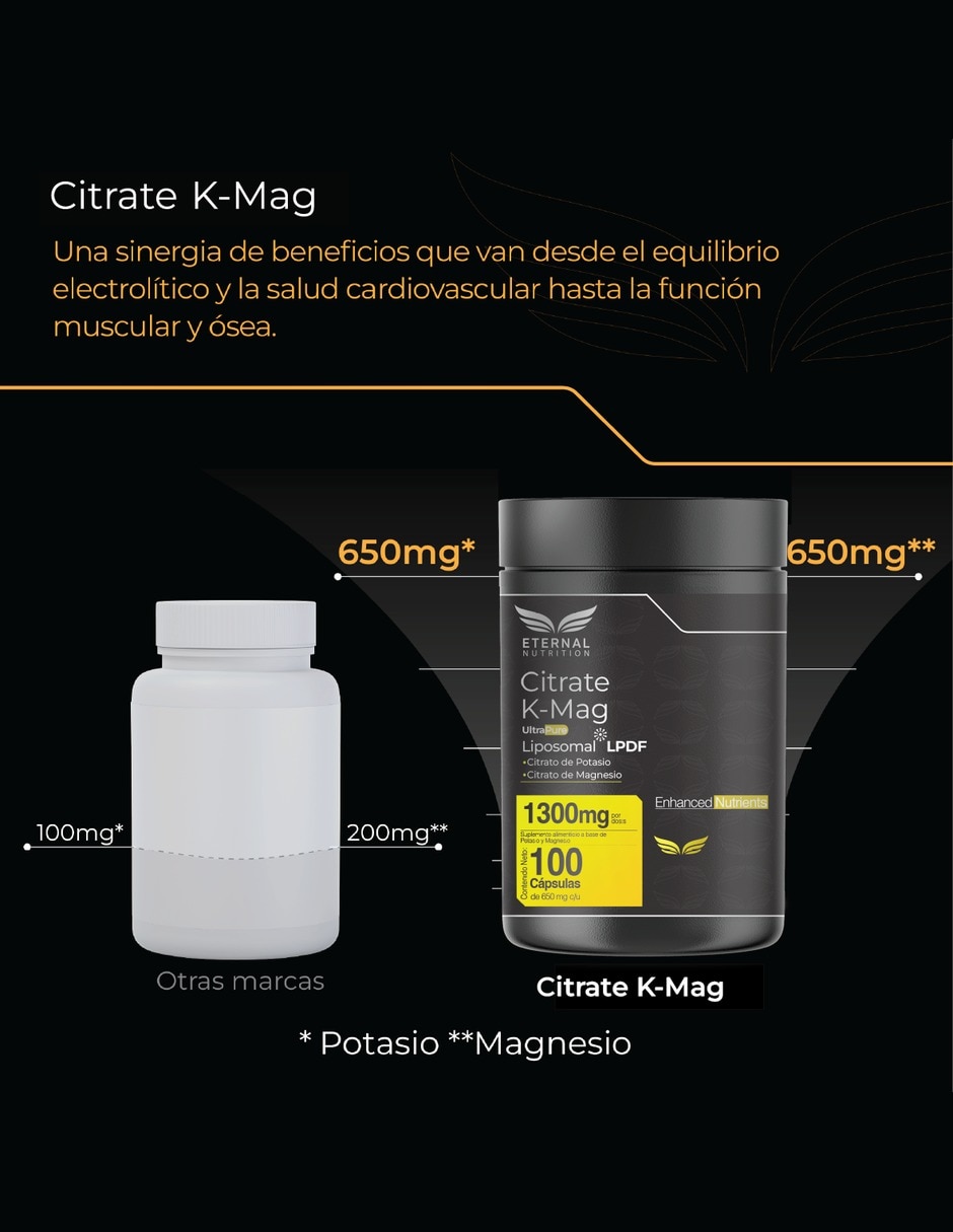 Citrato de Magnesio y Potasio con Plátano 1 300 mg 100 cápsulas 5