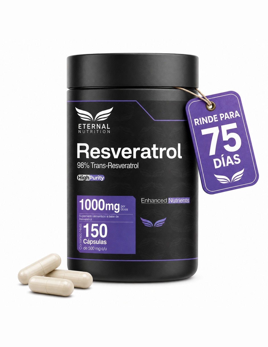 Trans-Resveratrol 98% con extracto de uva de 150 cápsulas Trans-Resveratrol 98% con extracto de uva de 150 cápsulas