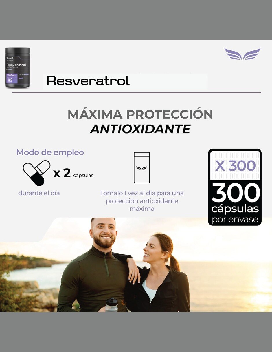 Trans-Resveratrol 98% con extracto de uva de 150 cápsulas 5