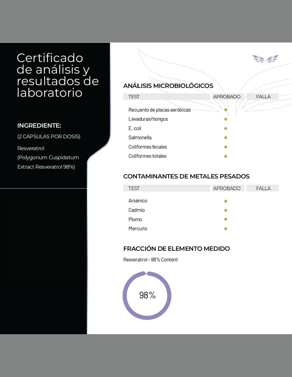 Trans-Resveratrol 98% con extracto de uva de 150 cápsulas 7