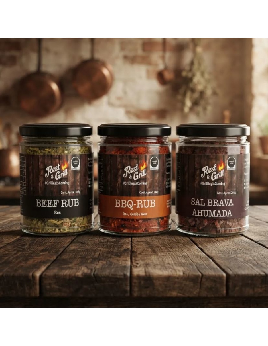 Set de sazonadores diferentes sabores
