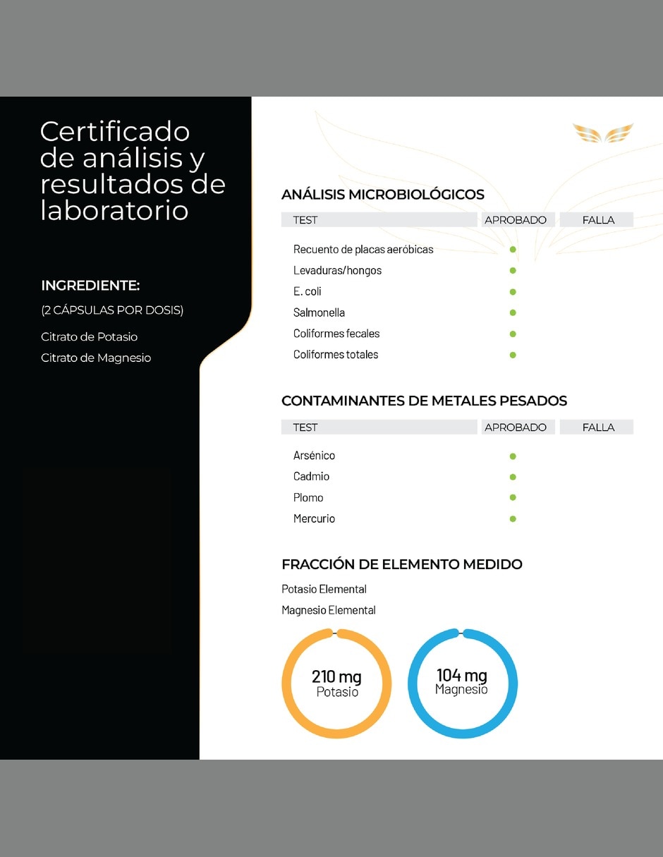 Citrato de Magnesio y Potasio con Plátano 1 300 mg 200 cápsulas 4