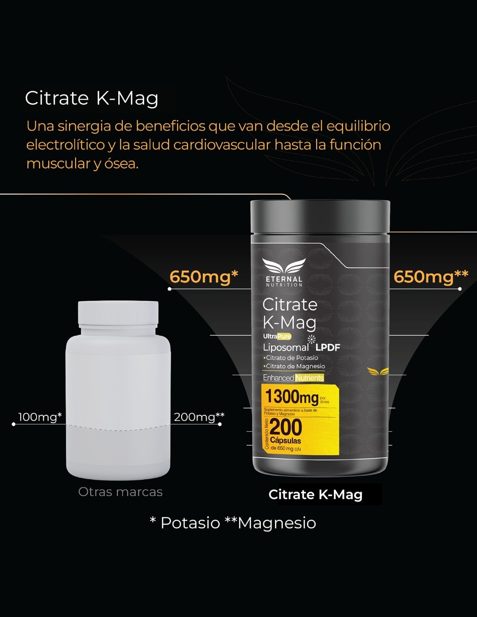 Citrato de Magnesio y Potasio con Plátano 1 300 mg 200 cápsulas 5